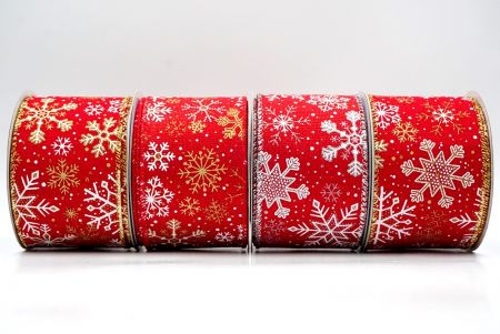 Glitter Christmas Snowflake Wired Ribbon - Glitter Christmas Snowflake Wired Ribbon